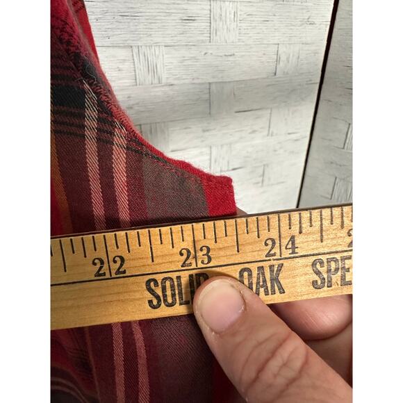 Talbots women’s blouse button up classic flannel plaid red green vintage fall - Picture 7 of 8